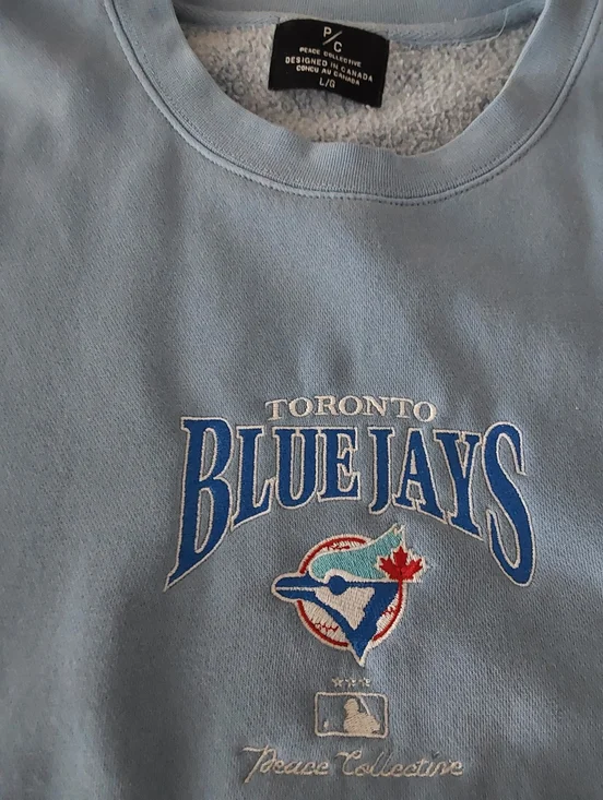 Toronto Blue Jays Light Blue Crewneck Sweatshirt - Peace Collective - Picture 1 of 2